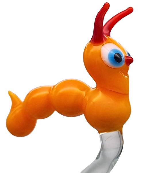 höhenverstellbarer Orchideenstab mit Raupe, d/gelb